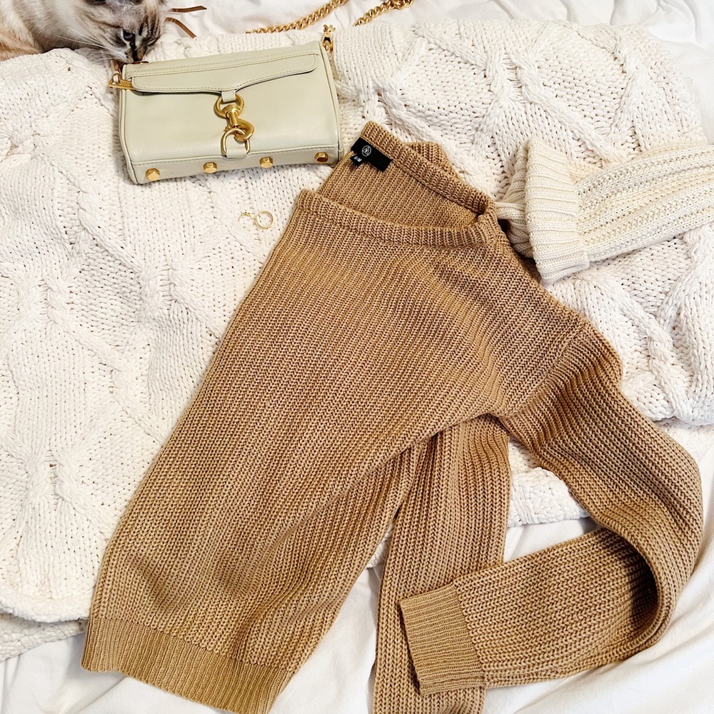 Off-the-shoulder Missguided sweater.